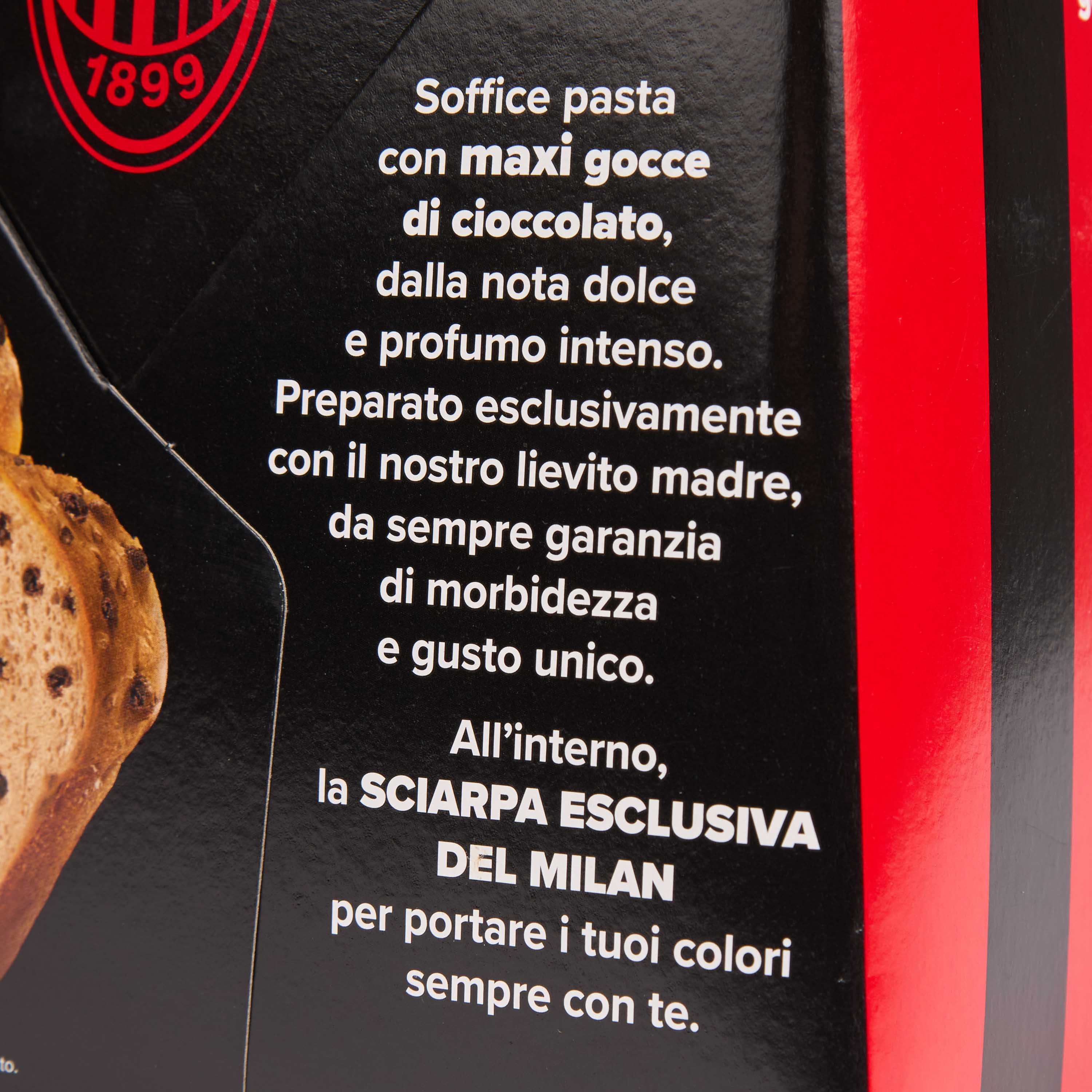 AC Milan Panettone con sciarpa gocce cioccolato 500 g