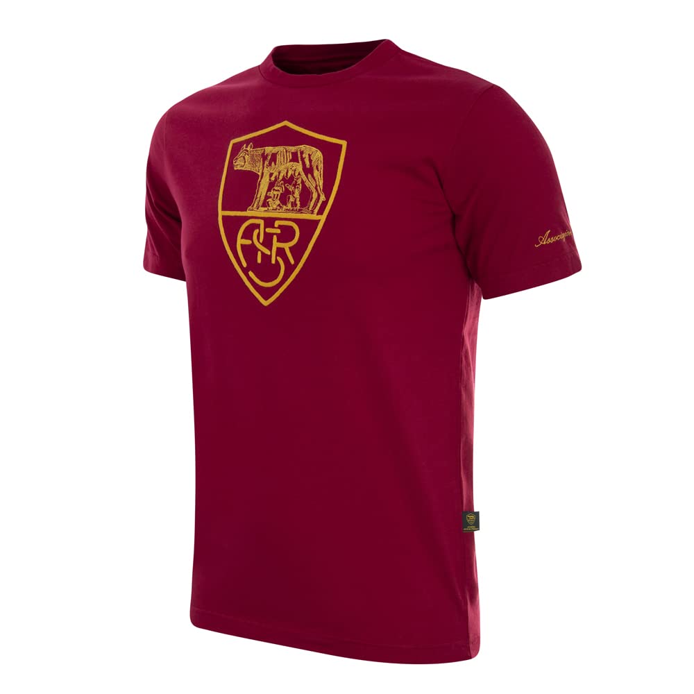 Roma Fanshop Heritage T-Shirt Maglietta Cotone Nera Ufficiale