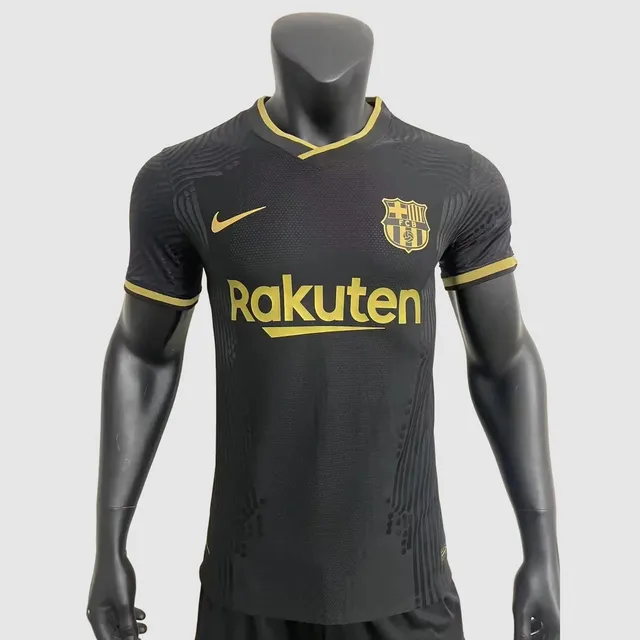 Barcellona Retro Away 2020/21 maglia giocatore nera oro S-XXL