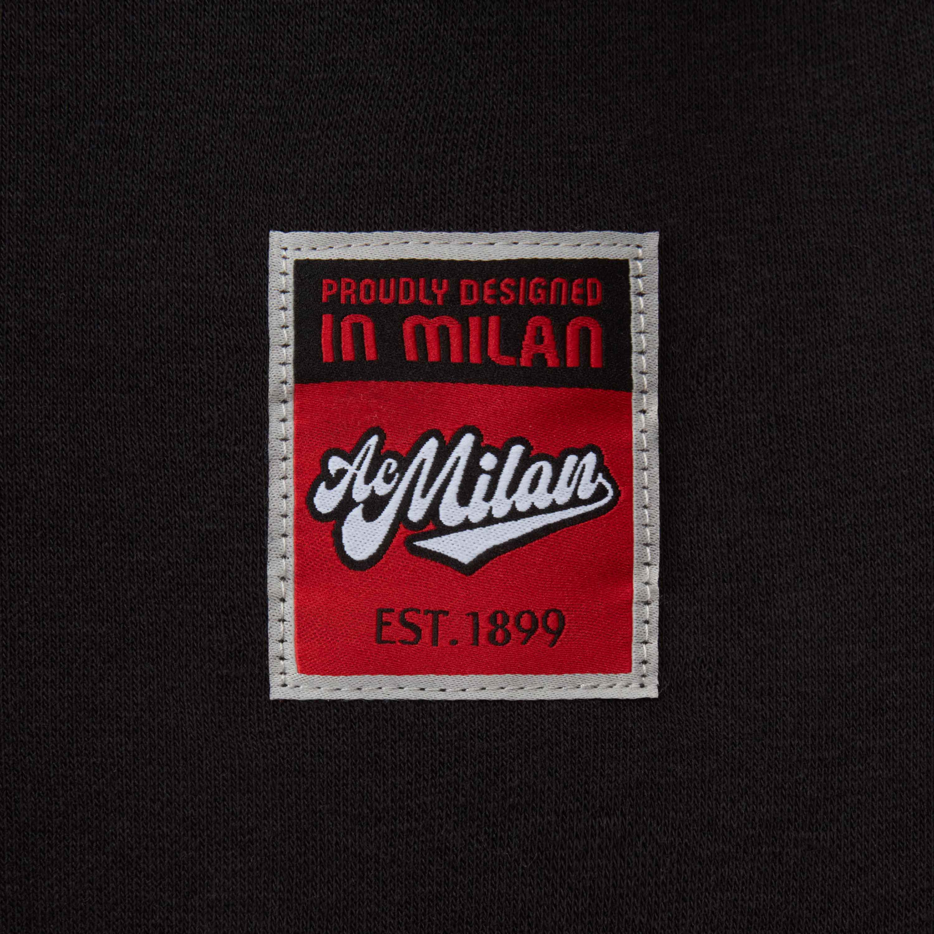 AC Milan Urban Felpa Girocollo Uomo Ricamata Nera