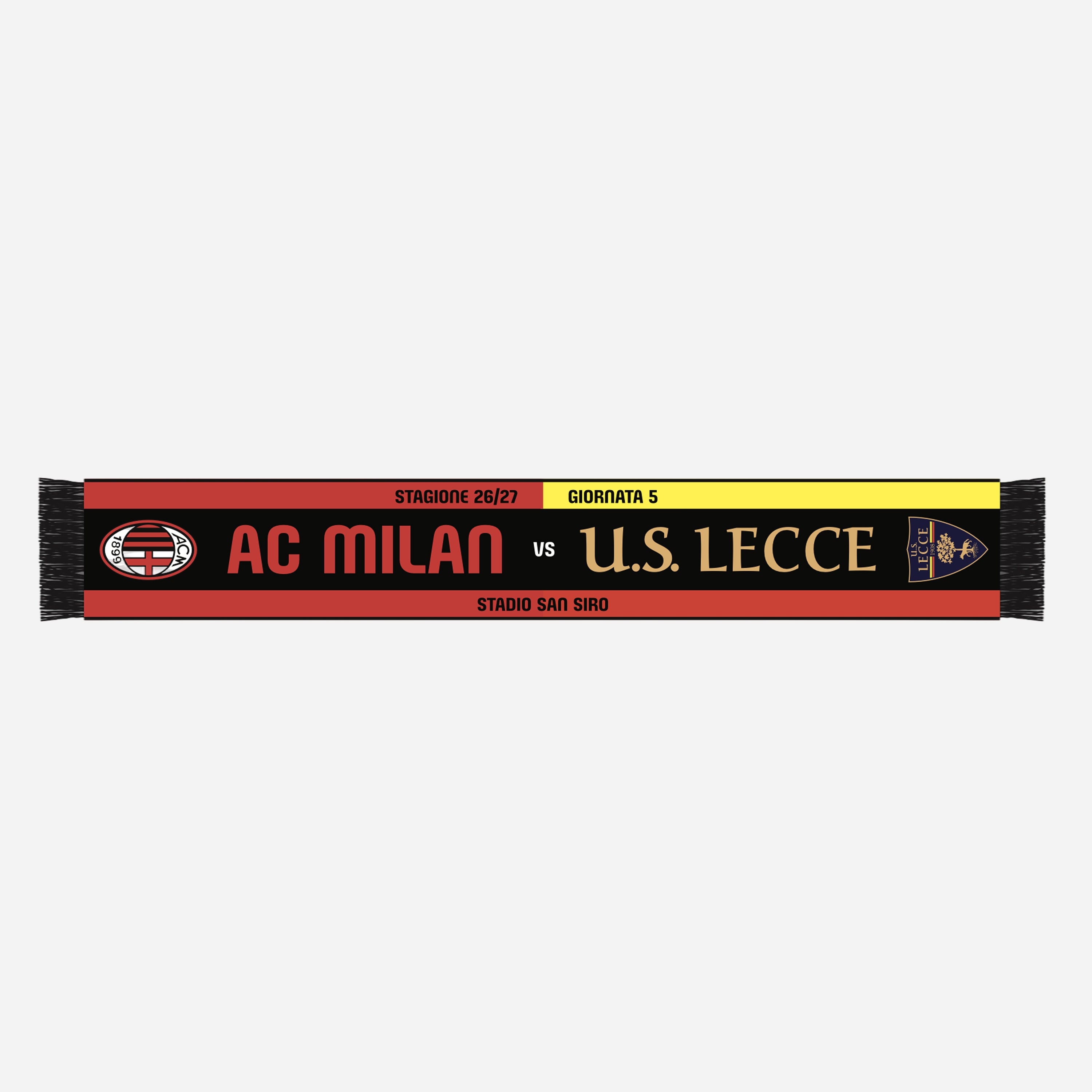 AC Milan U.S. Lecce sciarpa matchday rosso-nero unisex
