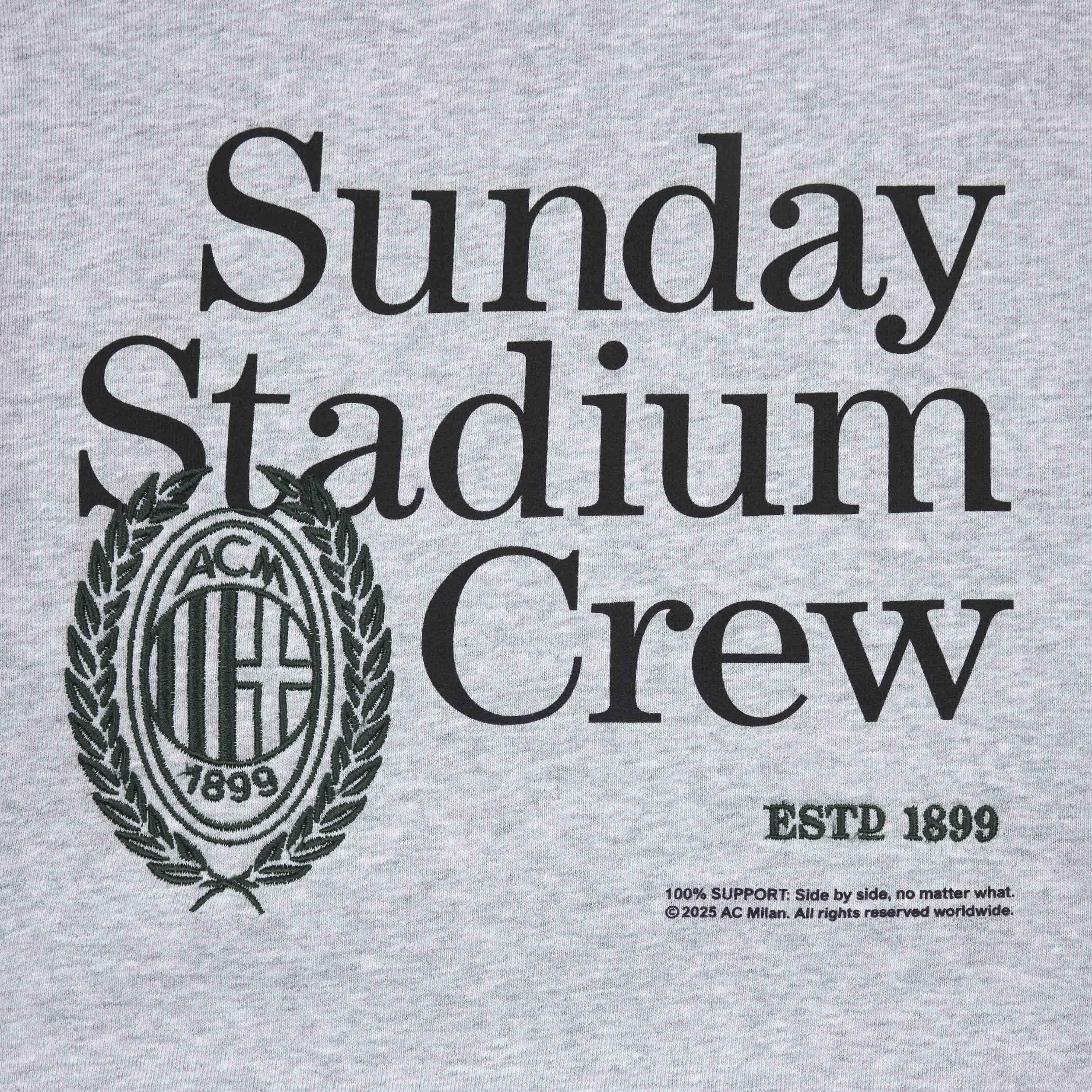 AC Milan Sunday Stadium Felpa Bambino Grigia Cotone