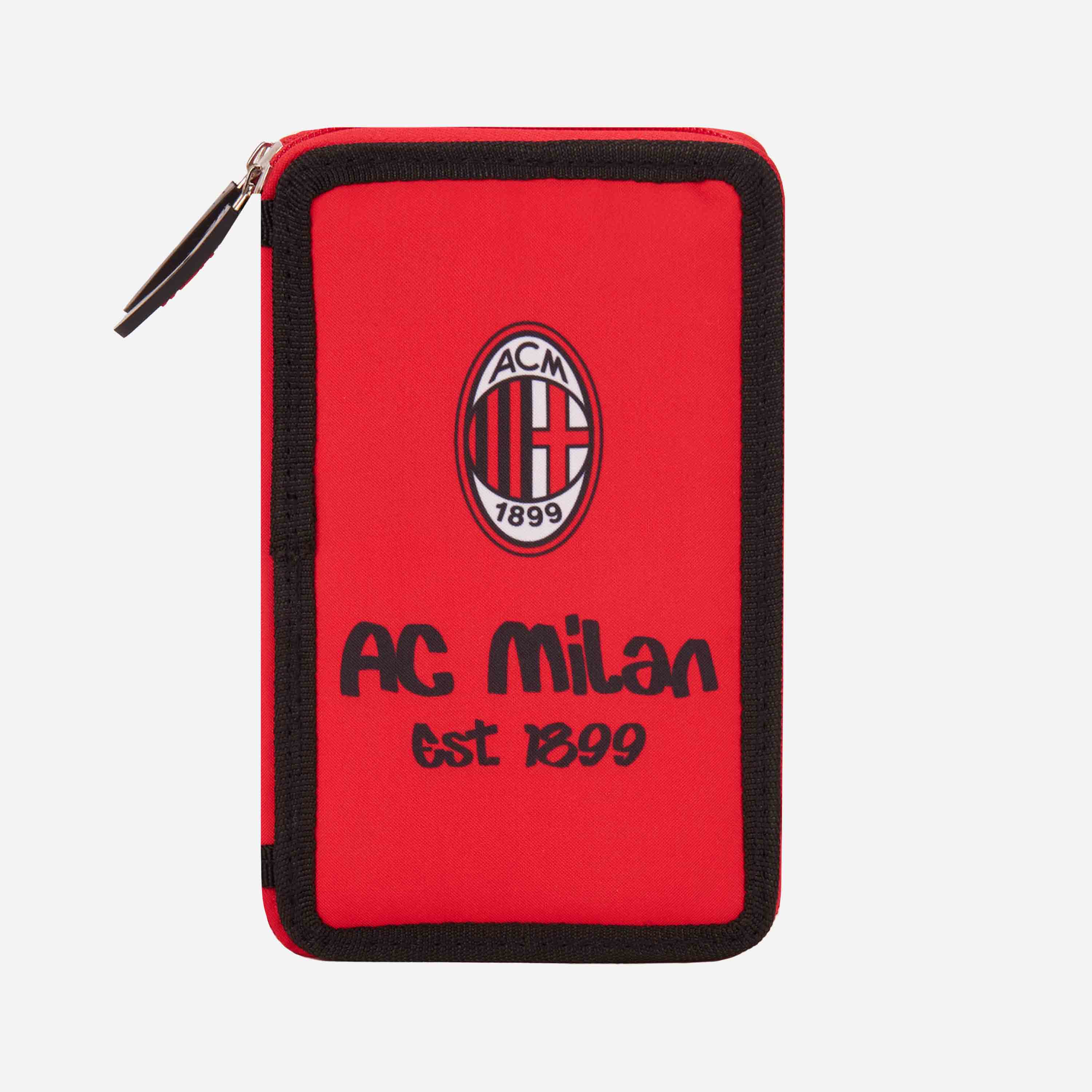 AC Milan astuccio scuola 3 zip con cancelleria