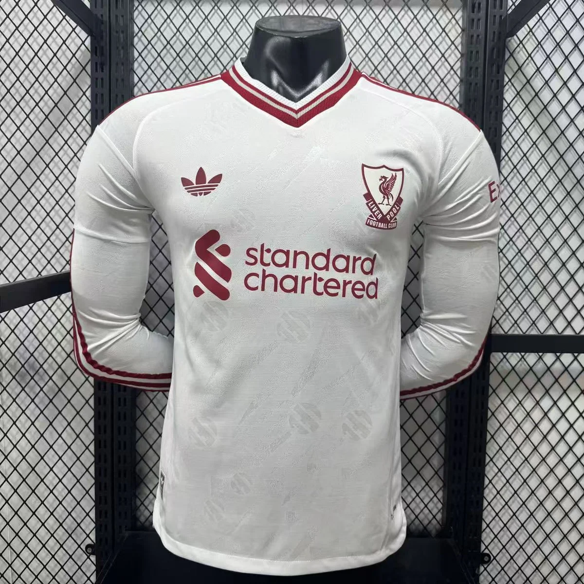 Liverpool 2026/27 seconda maglia maniche lunghe player panna bordeaux