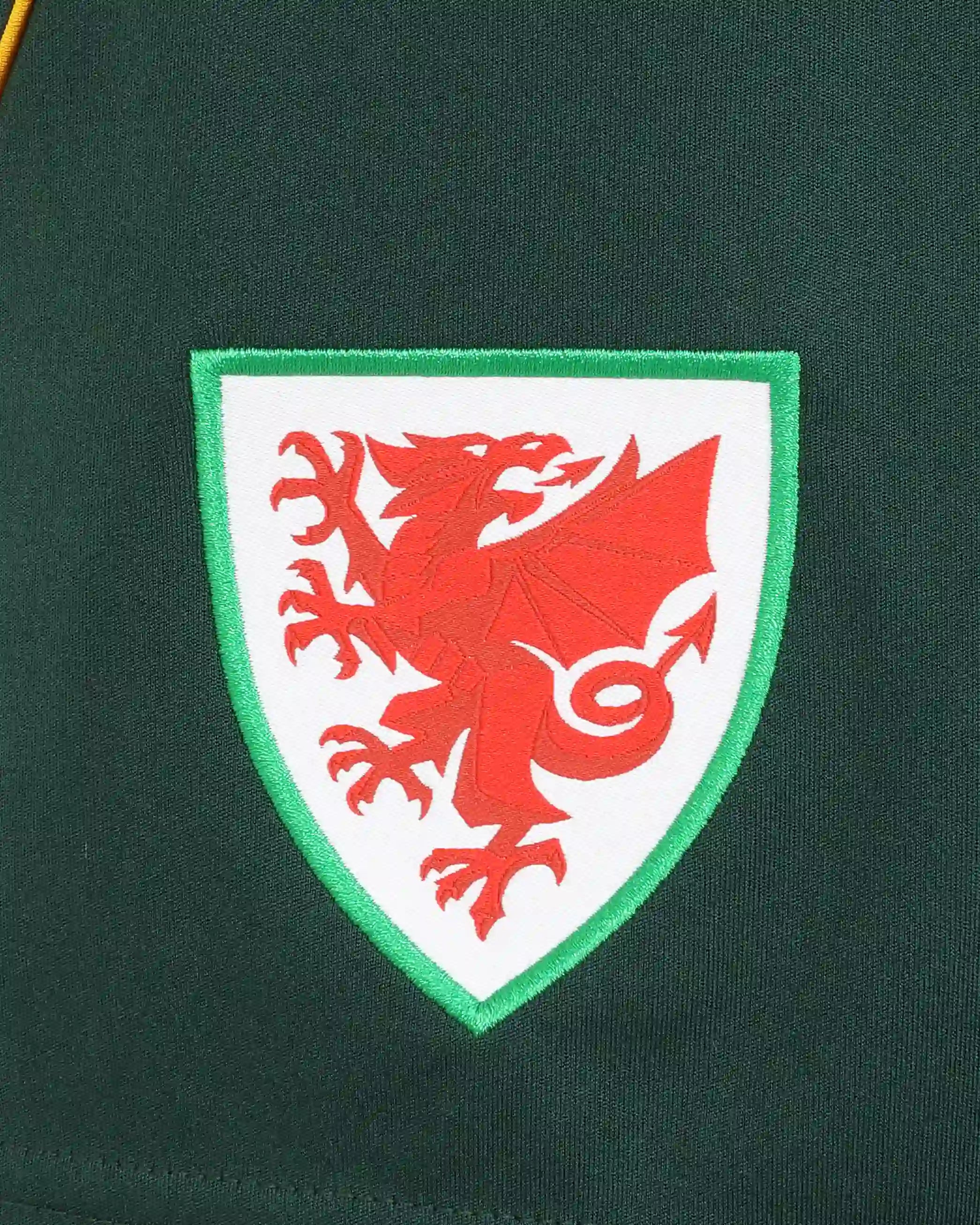 Wales SUDU 2026-27 short away junior verdi Melyn
