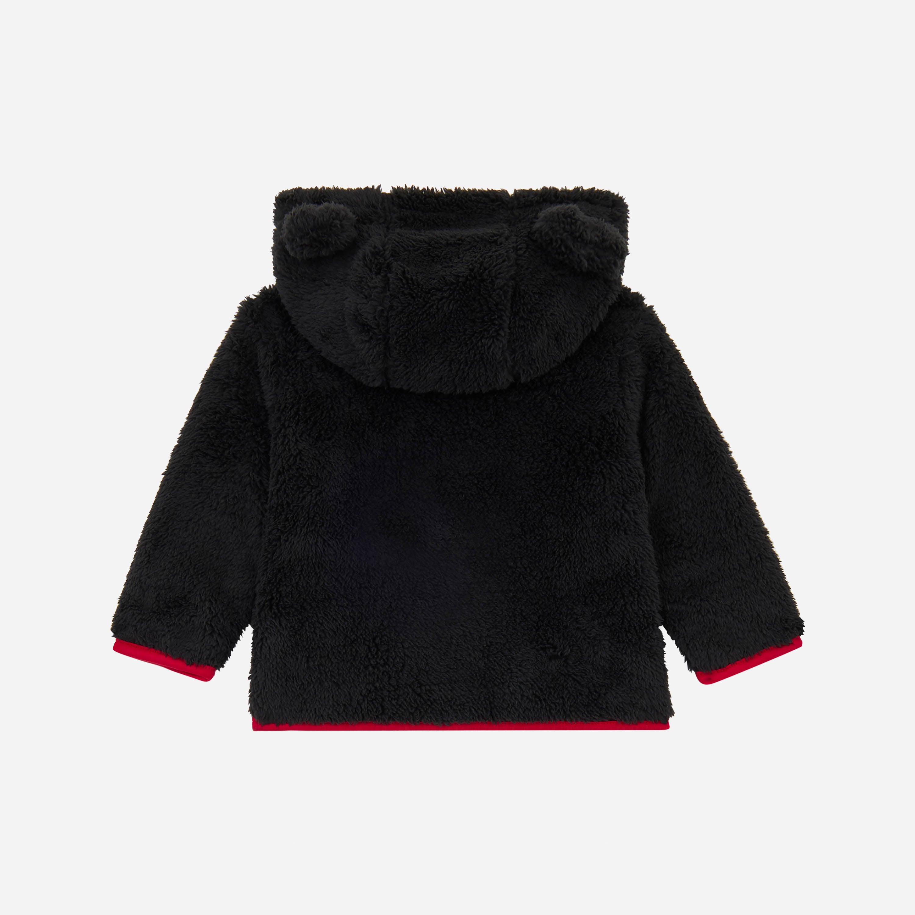 AC Milan Newborn giacca teddy neonato nera cappuccio orsetto