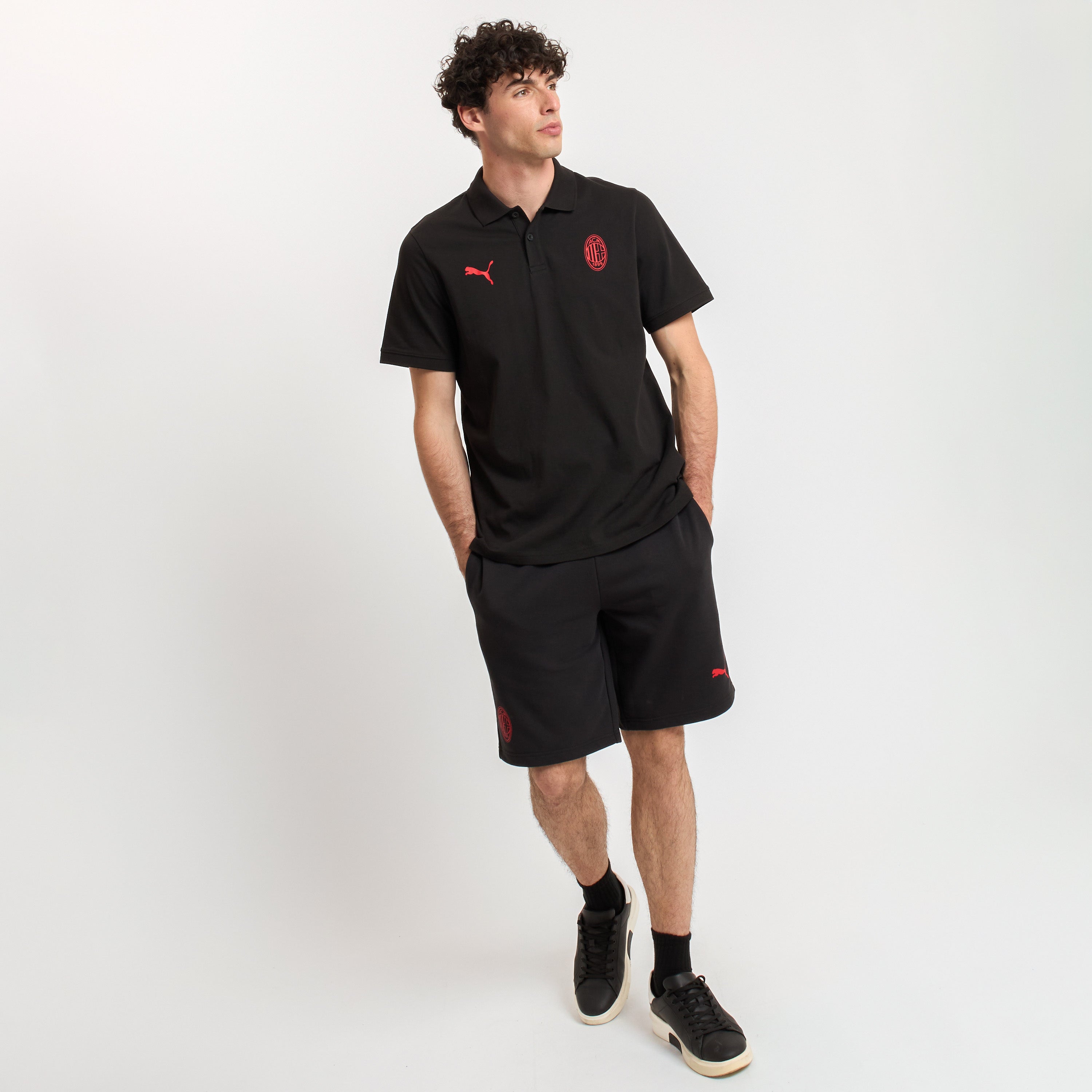 AC Milan Essential polo nera cotone uomo