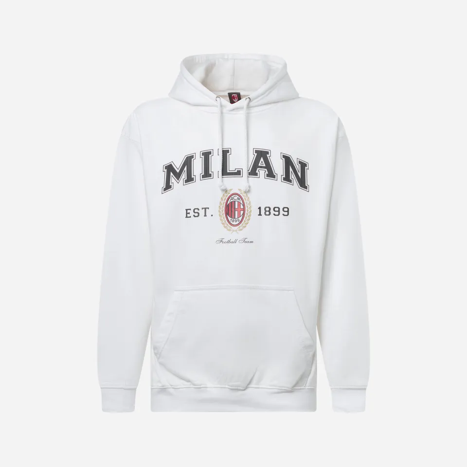 AC Milan College Collection felpa cappuccio uomo cotone