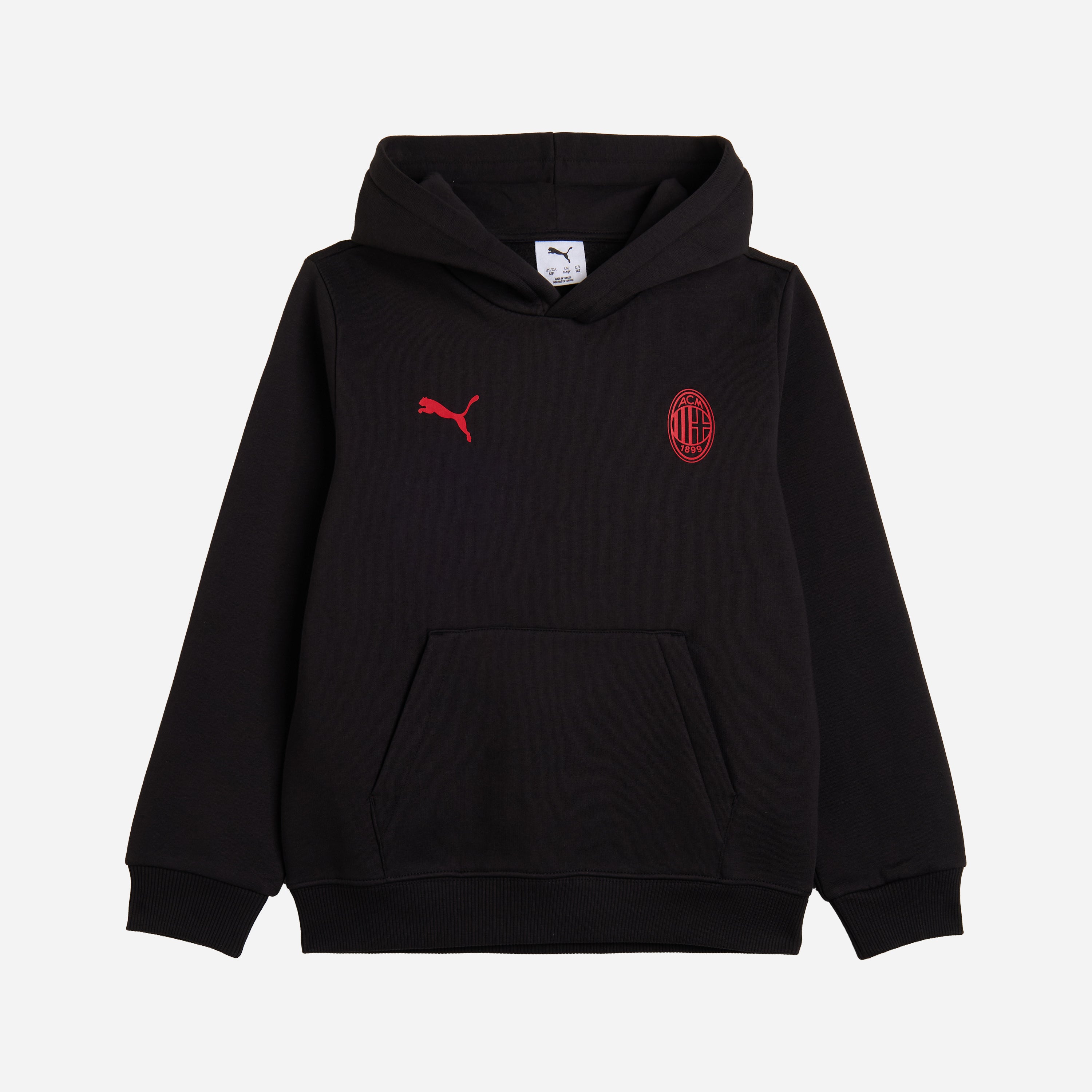 AC Milan Essential Felpa Cappuccio Bambino Nera Cotone