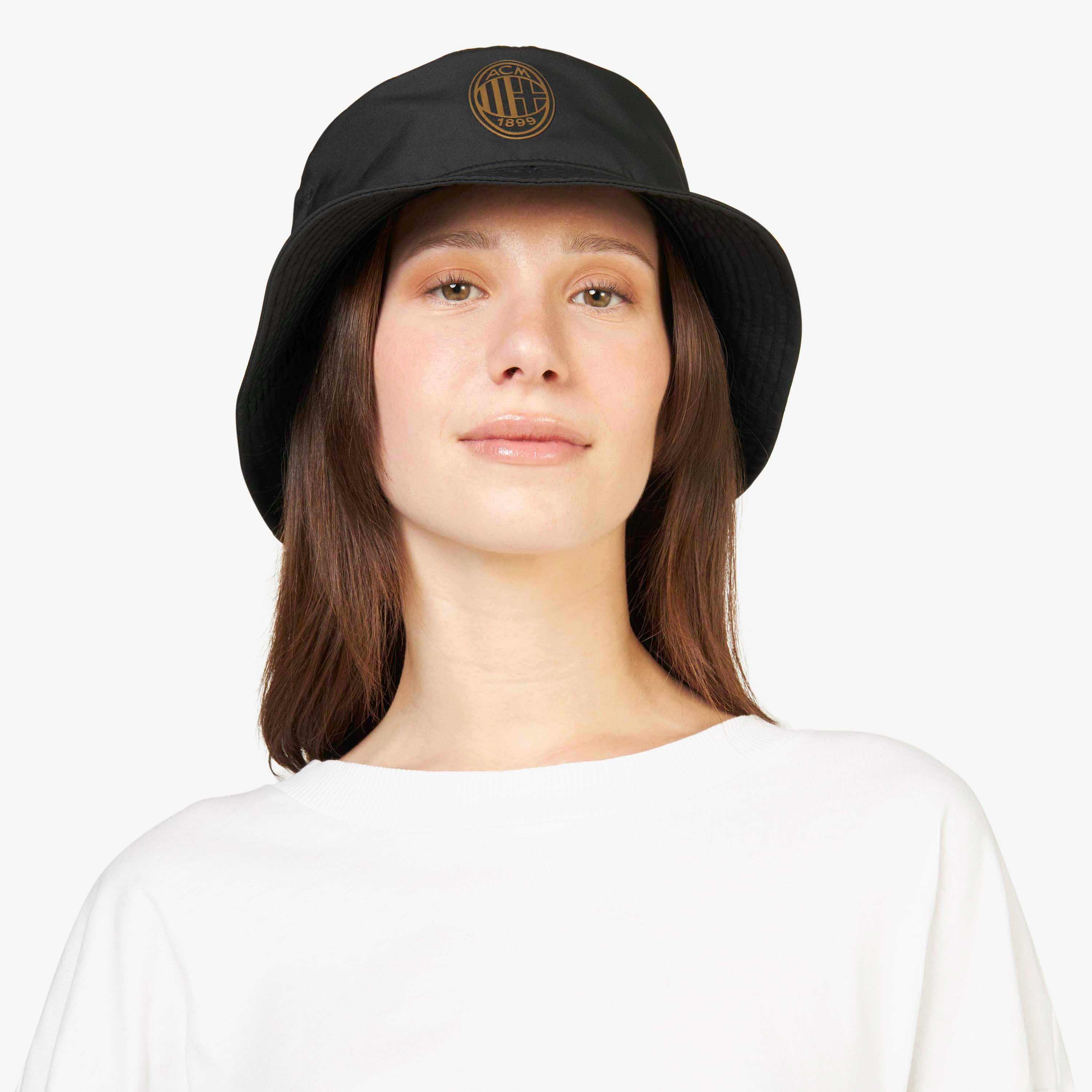 New Era X AC Milan Bucket Hat Logo Nero Poliestere S