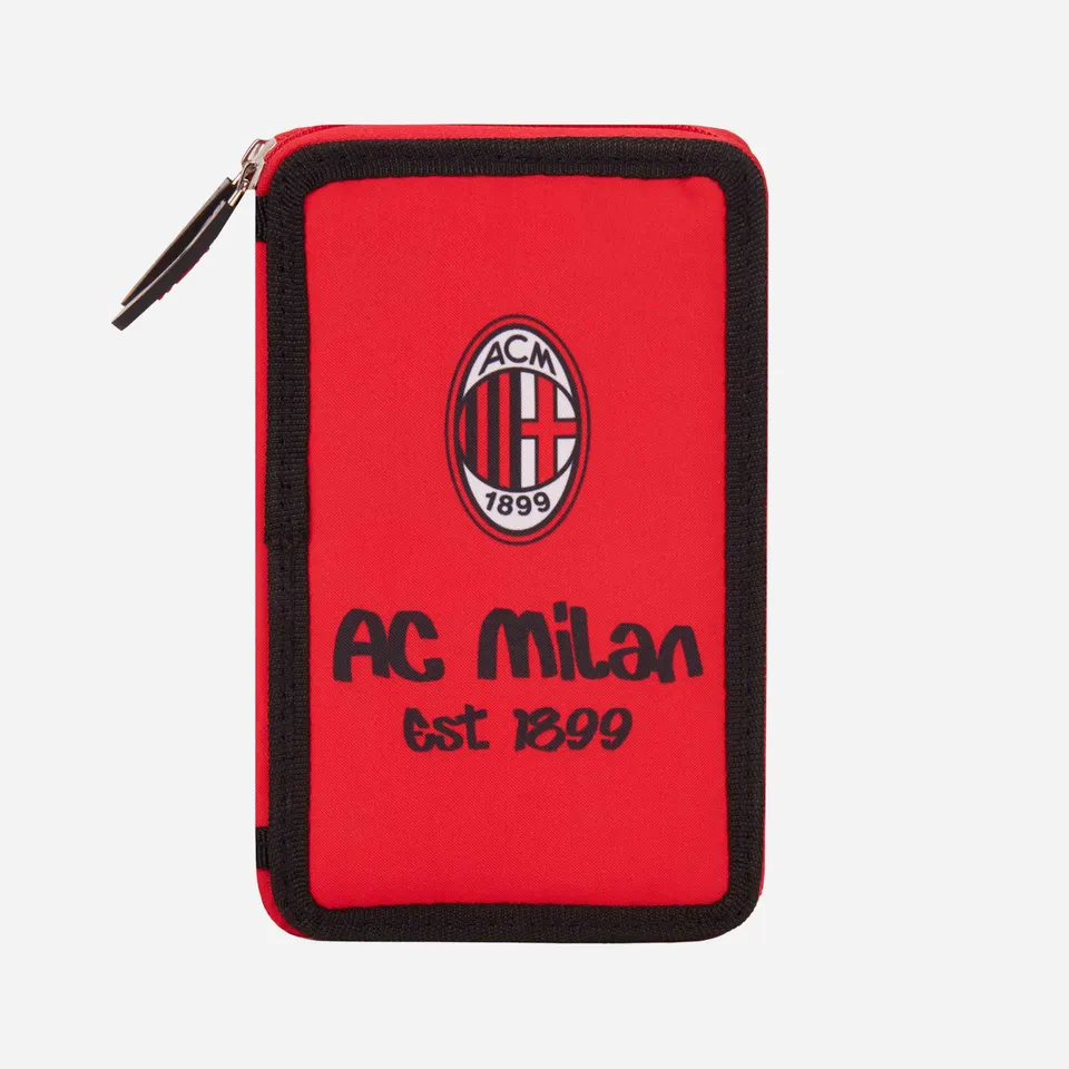 AC Milan astuccio scuola 3 zip con cancelleria