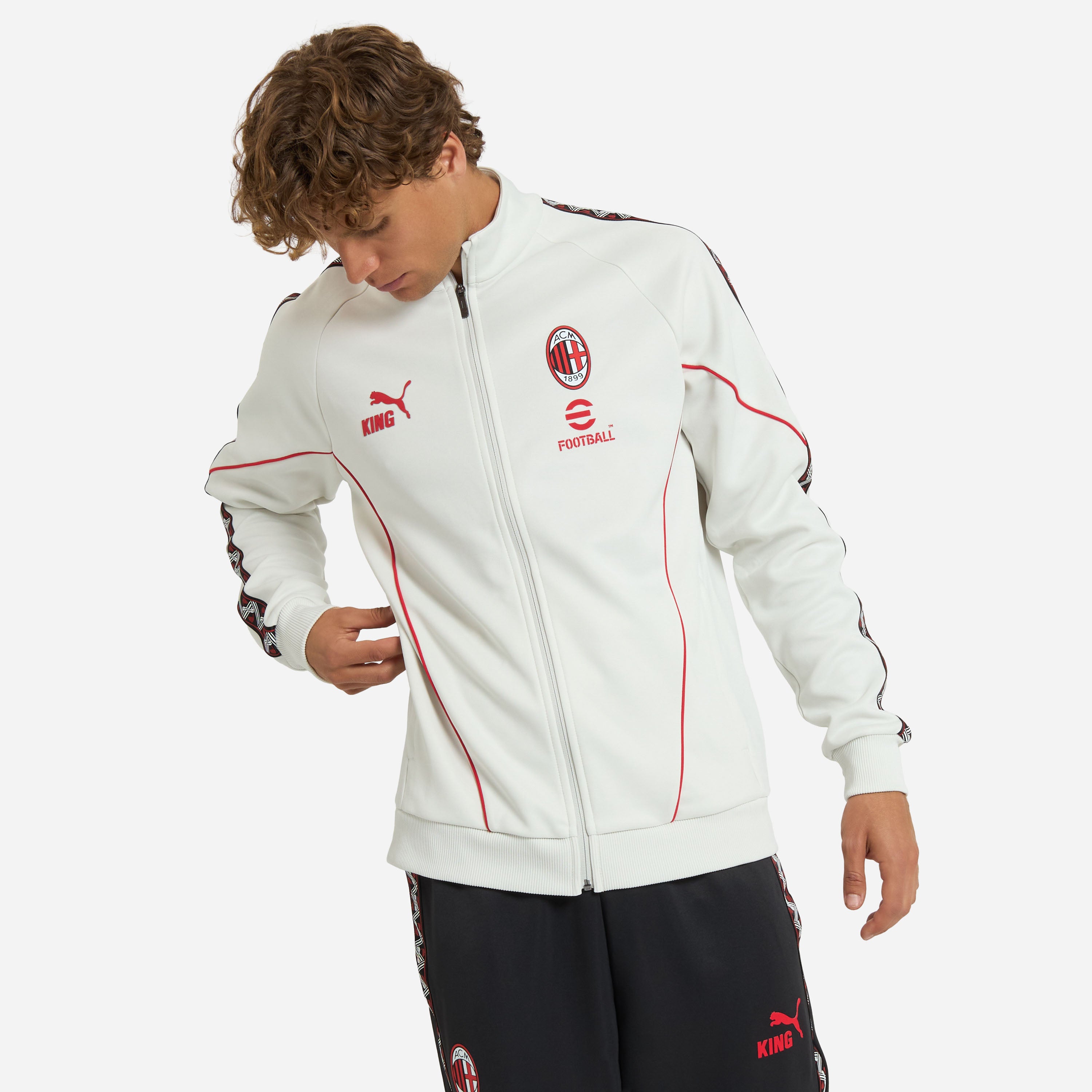 AC Milan King Collection giacca uomo bianca con zip