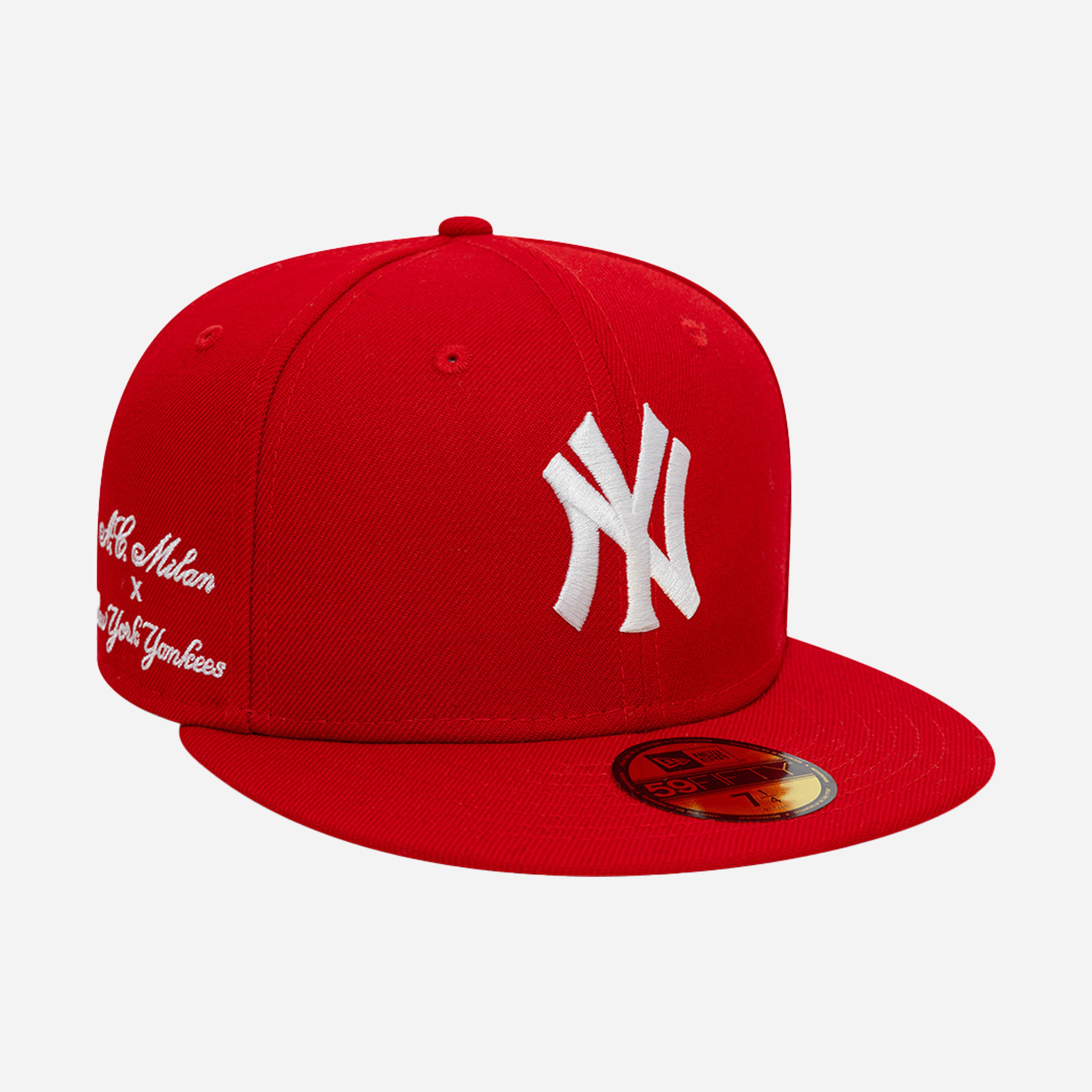 AC Milan New Era 59Fifty cappello rosso fitted uomo cotone