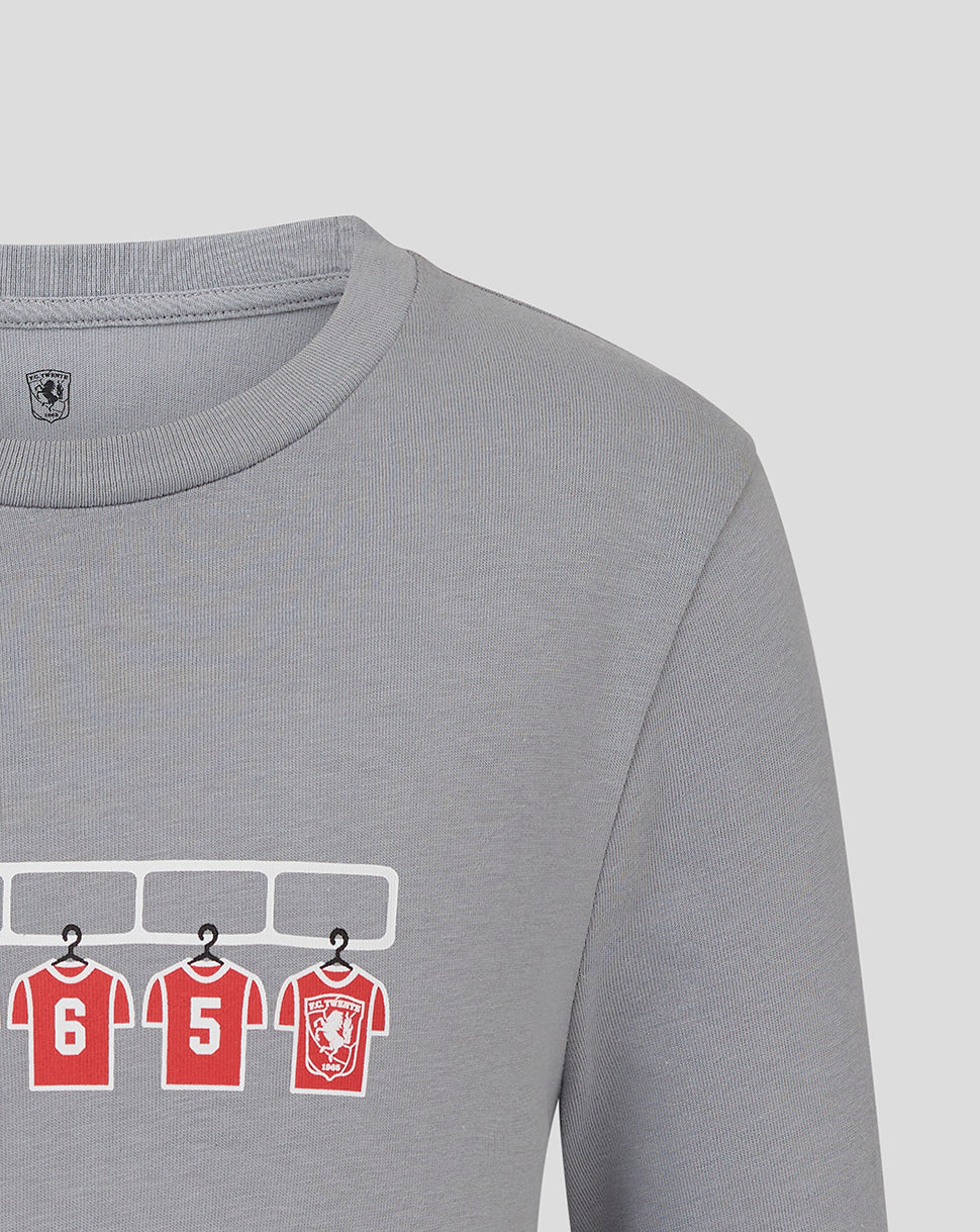 FC Twente Lifestyle Kleedkamer T-Shirt 25/26 maglia bambino grigia