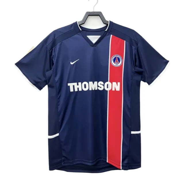 PSG Prima Maglia 2002/03 Retro maglia blu Thomson traspirante