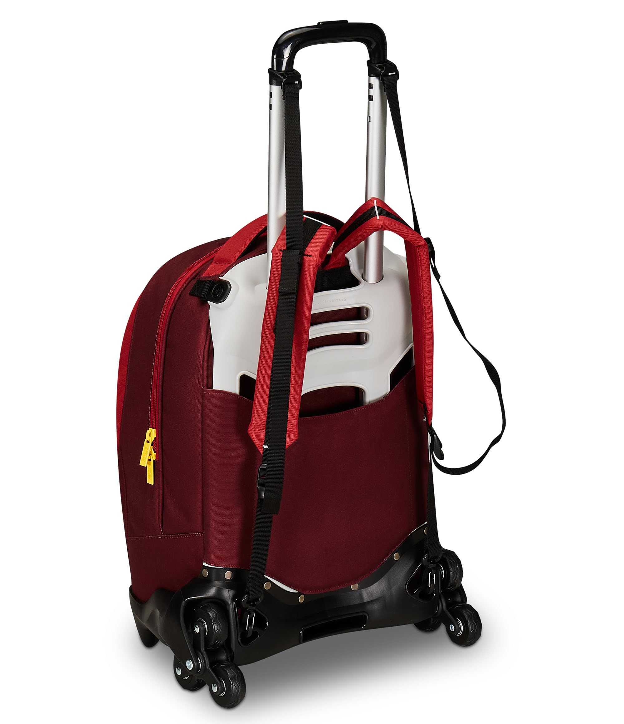 Roma Fanshop Scuola Jack 3 Ruote trolley rosso e nero