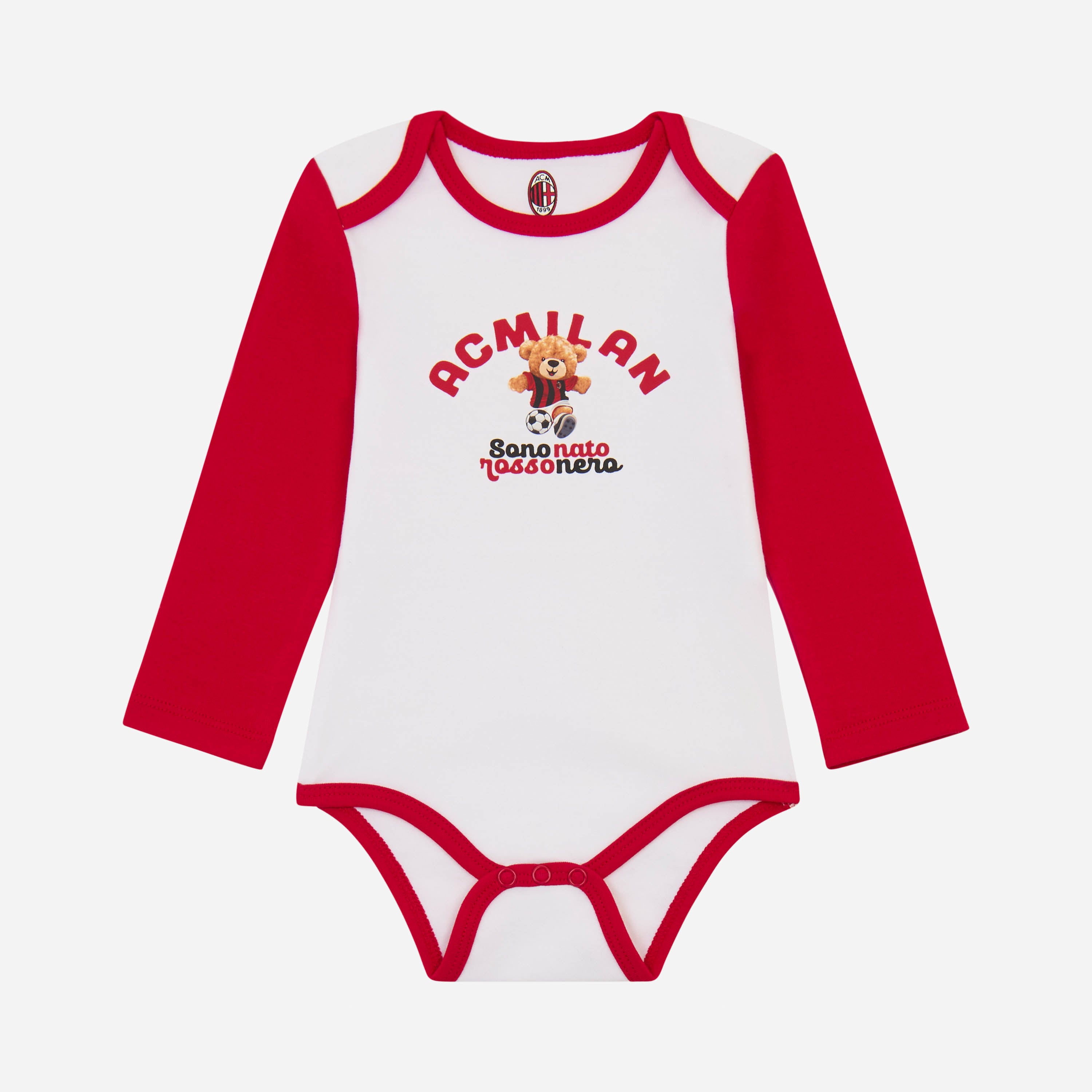 AC Milan Magliette Milan Body Neonato Manica Lunga Bianco 3 Mesi