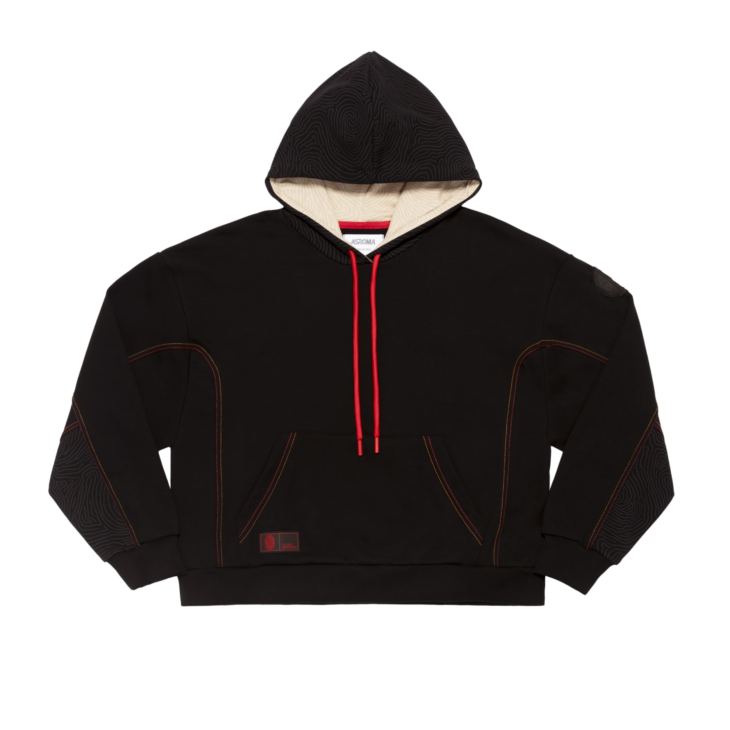 AS Roma Imprinting Hoodie White felpa crema M Corto