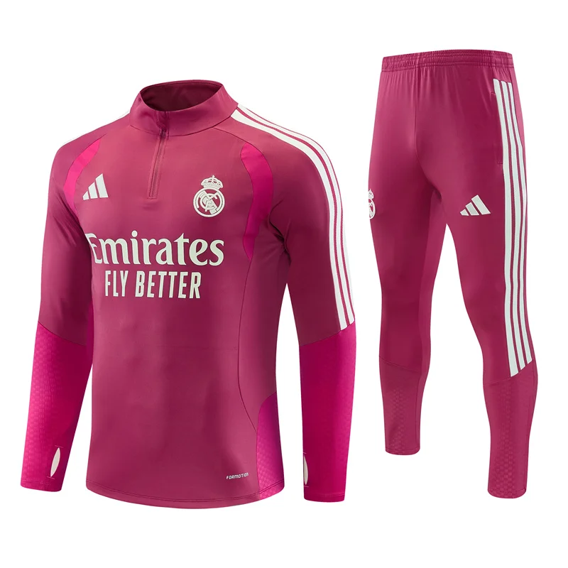 Real Madrid Tuta Bambino 2026/27 Fucsia Mezza Zip 10-18