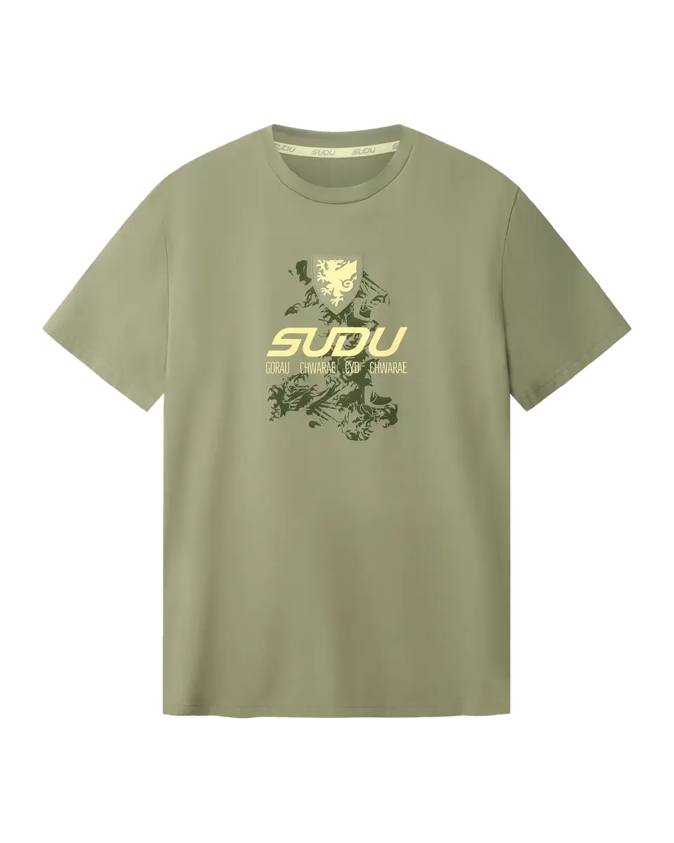 Wales SUDU Travel 2026-27 t-shirt junior verde logo oro