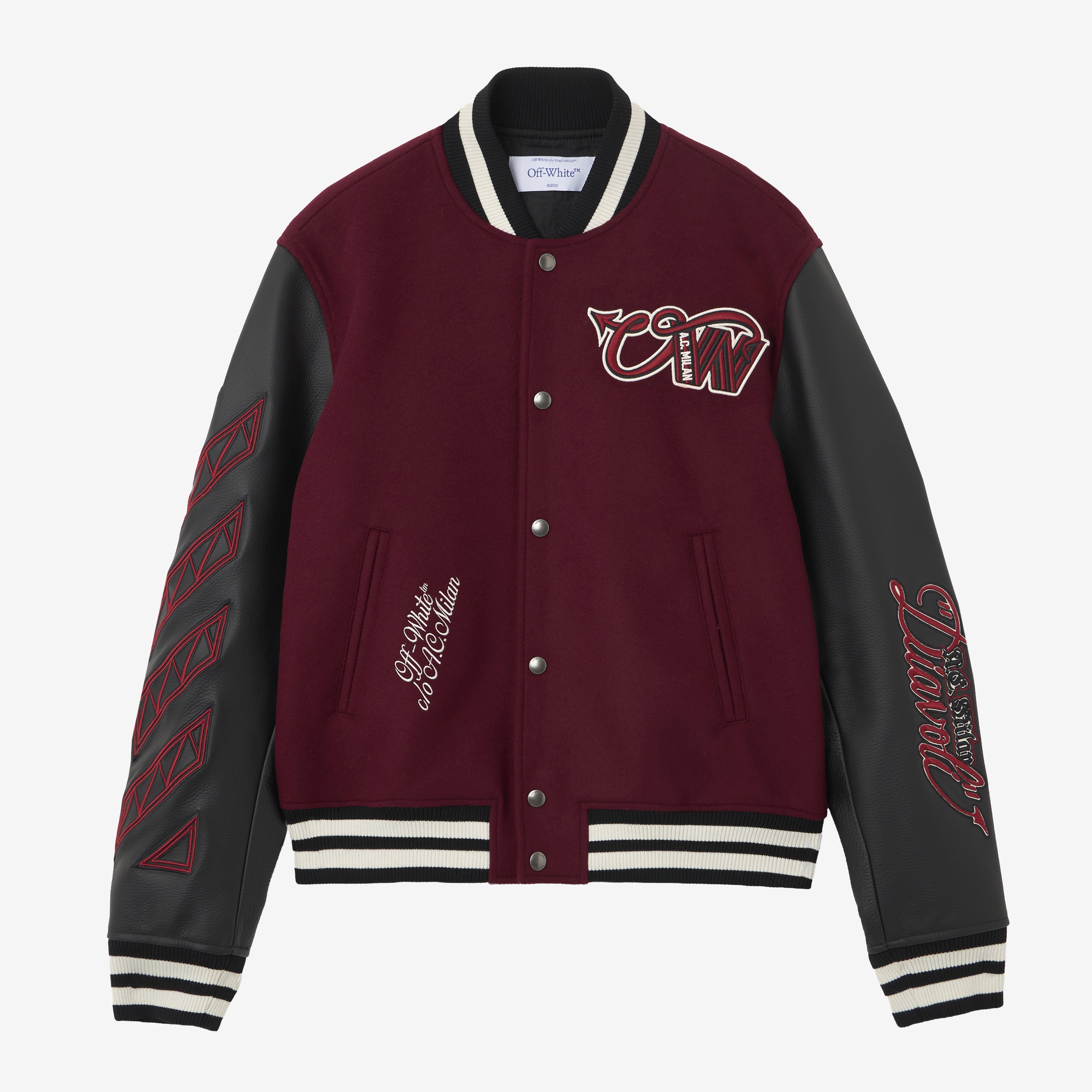 AC Milan Varsity Off-White giacca uomo bordeaux lana M