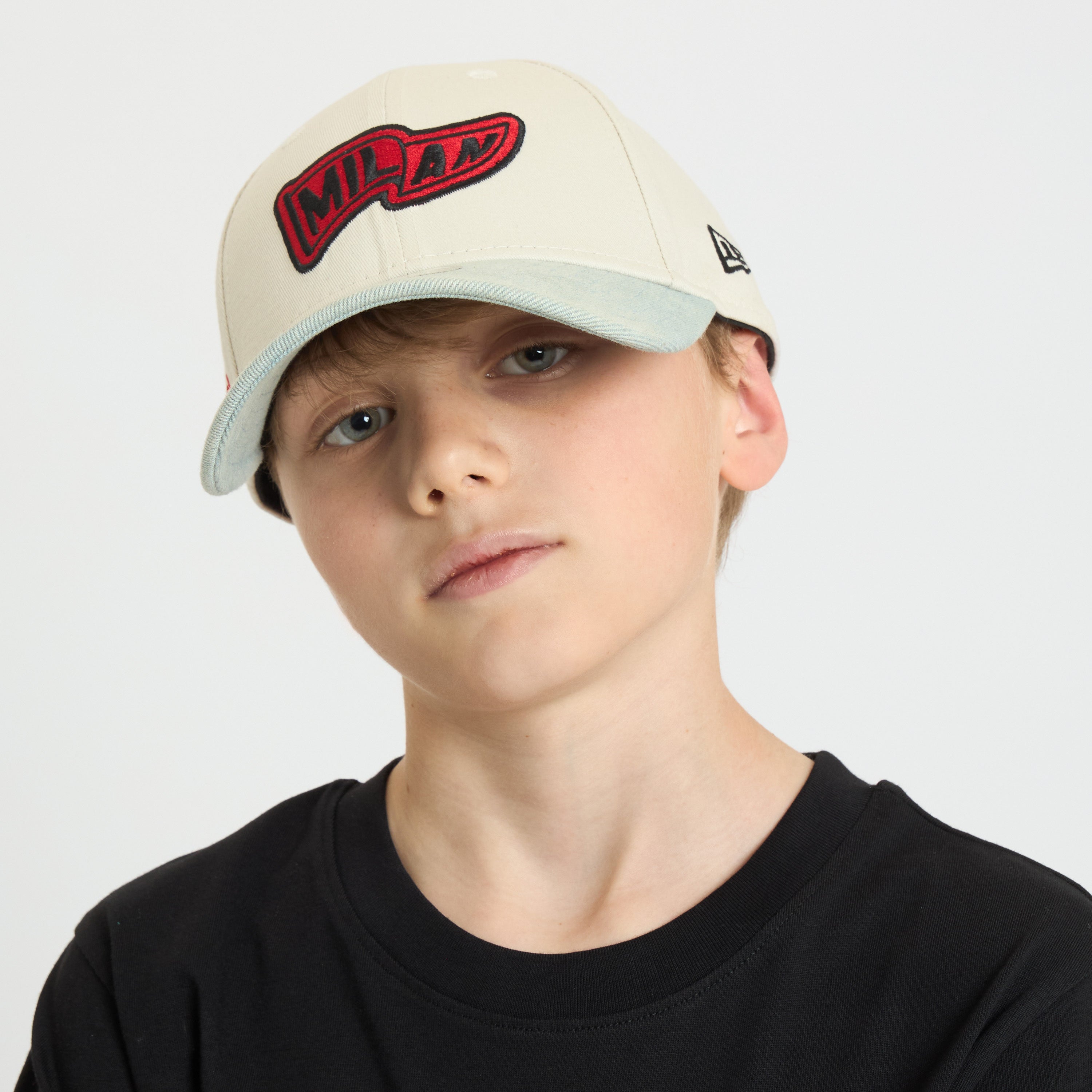 AC Milan 9FORTY New Era cappello bambino bianco visiera denim