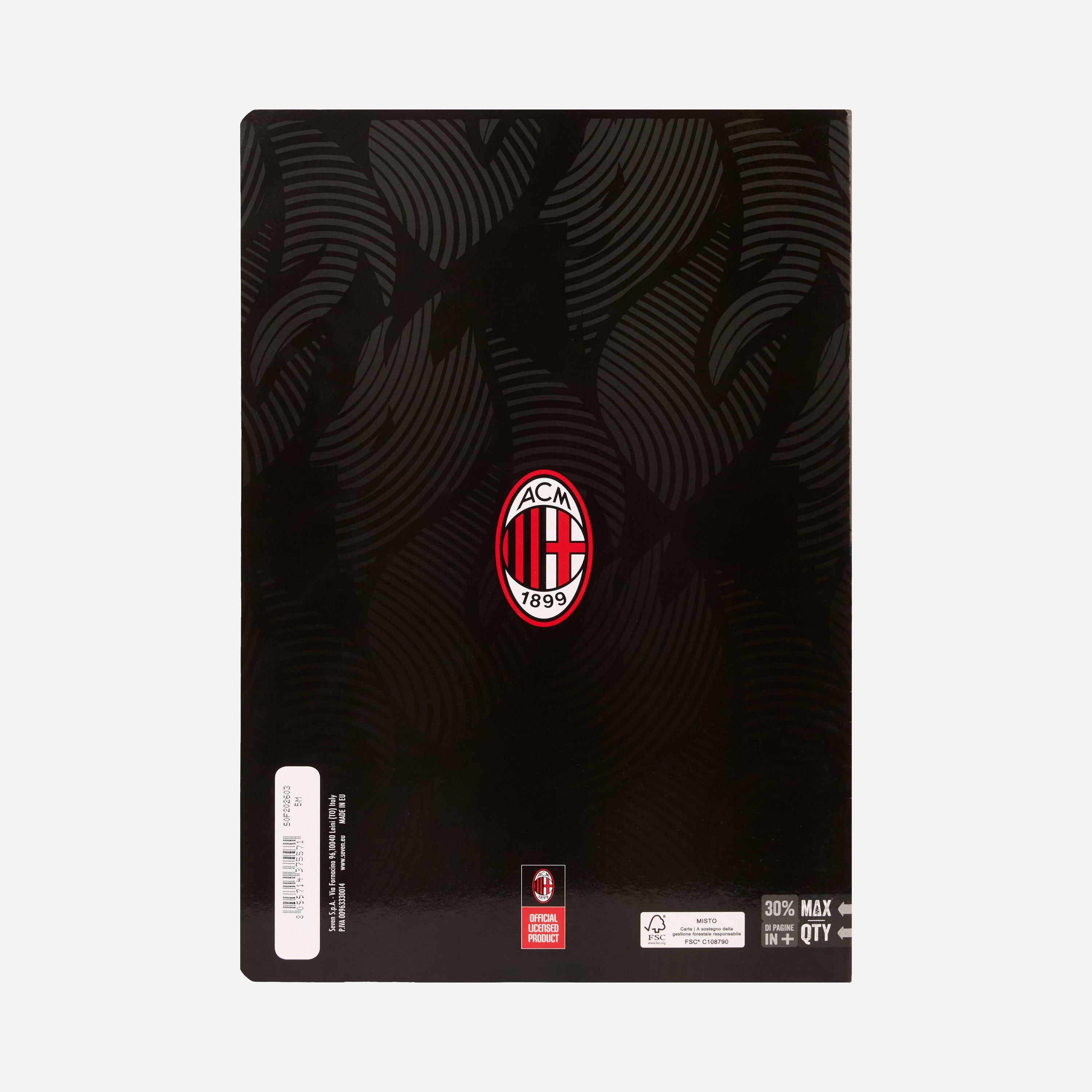AC Milan Quaderno a Quadretti Rossonero 96 Pagine
