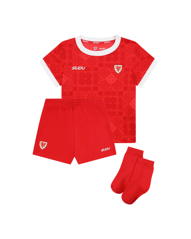 Wales SUDU 2026-28 kit casa neonato rosso 3-6M
