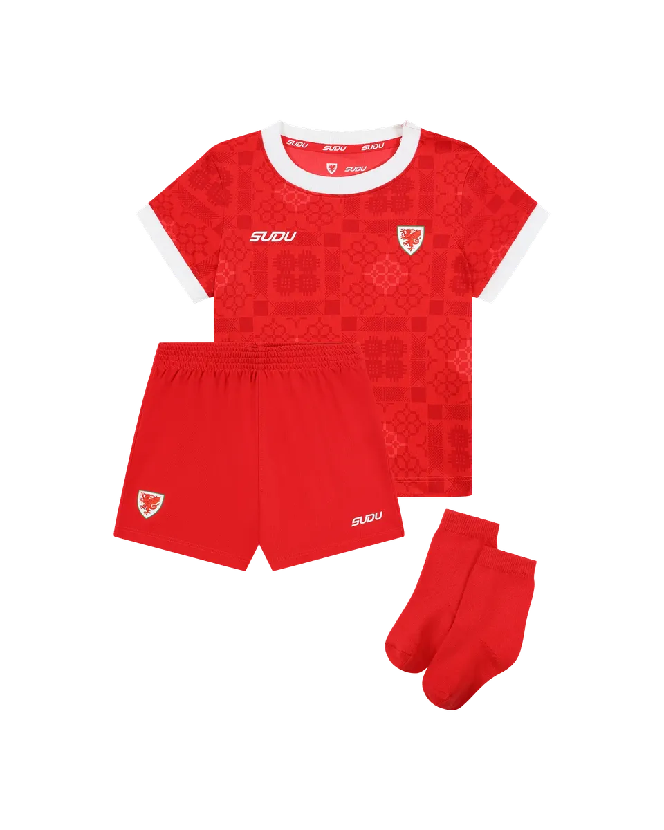 Wales SUDU 2026-28 kit casa neonato rosso 3-6M