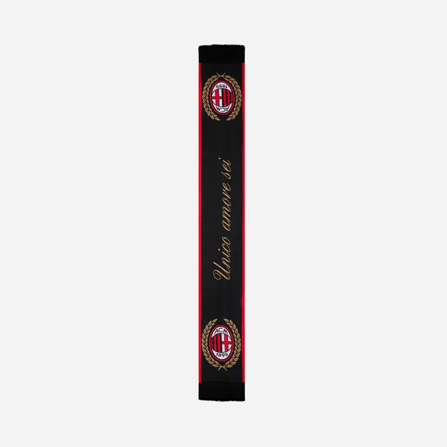 AC Milan Accessori Milan Unico Amore Sei sciarpa nera 20x140 cm