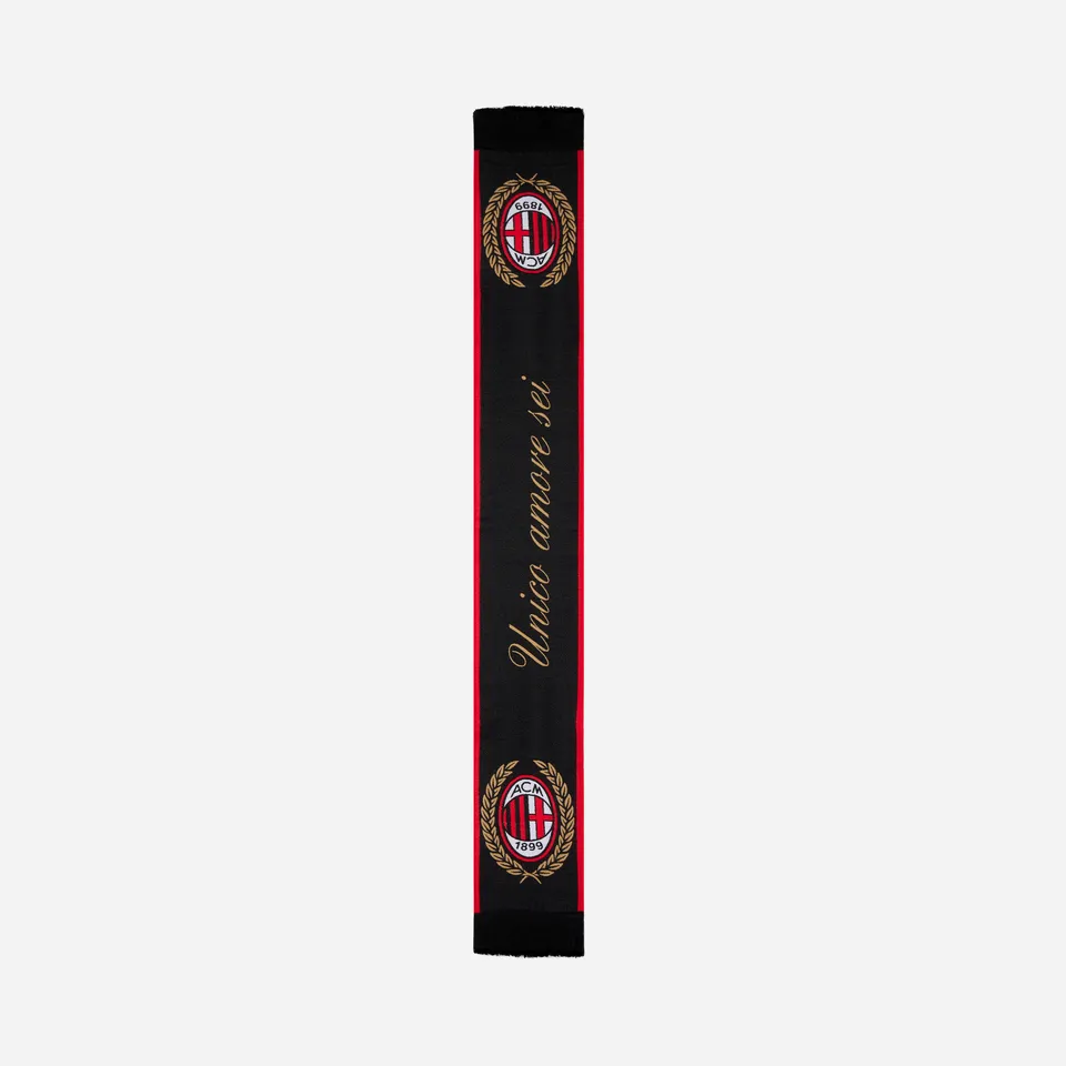 AC Milan Accessori Milan Unico Amore Sei sciarpa nera 20x140 cm