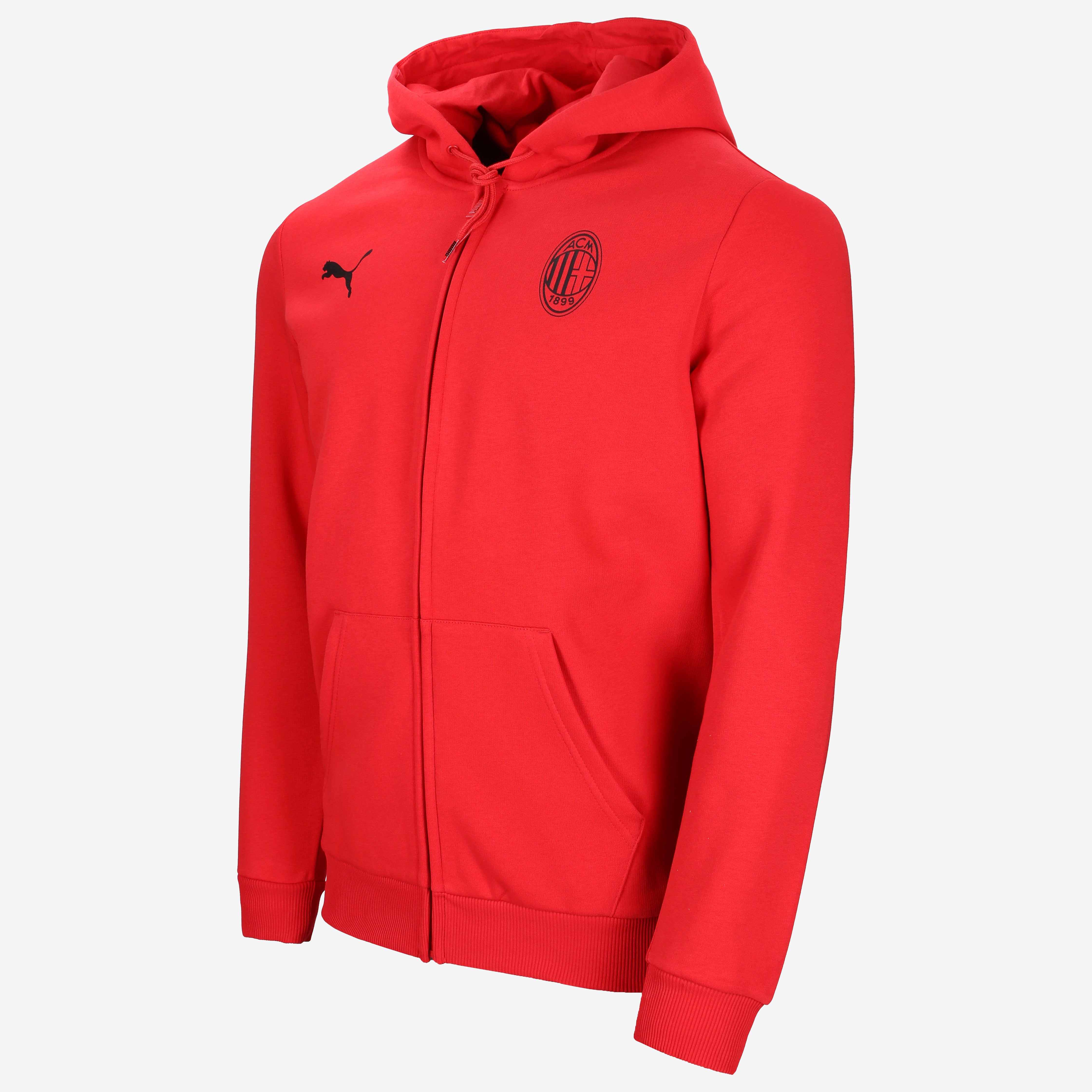 AC Milan Essential Collection Felpa Zip Rossa Uomo Logo