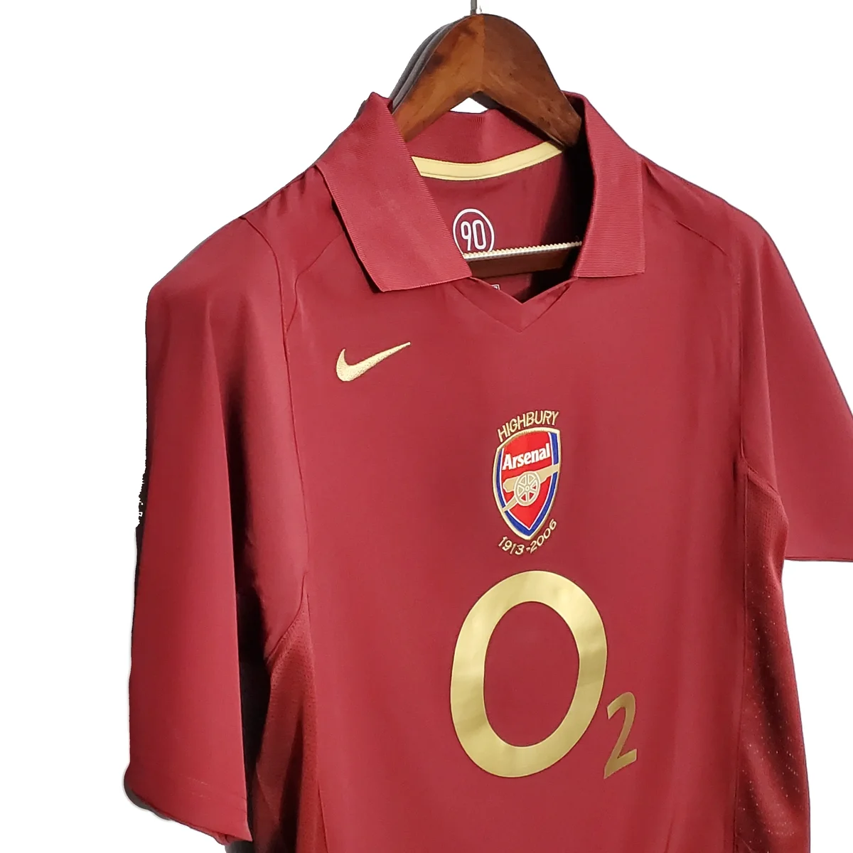 Arsenal 2005/06 Highbury prima maglia retro rosso ribes