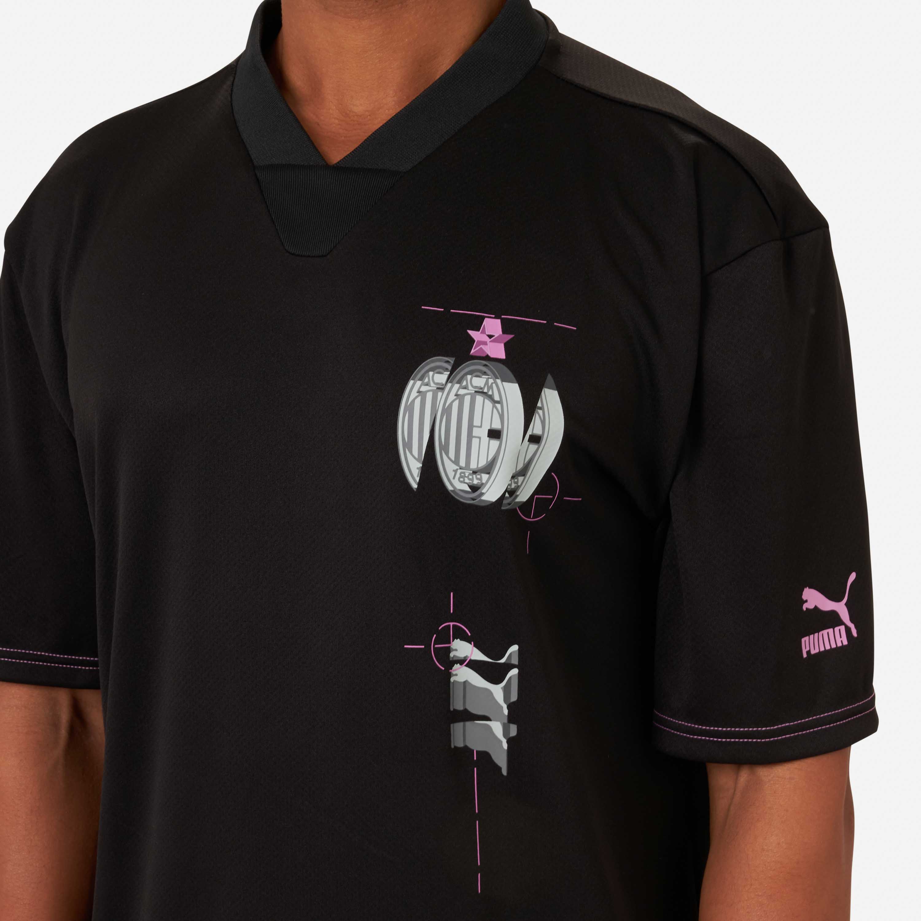 AC Milan V-Neck T-Shirt maglietta uomo L scollo a V