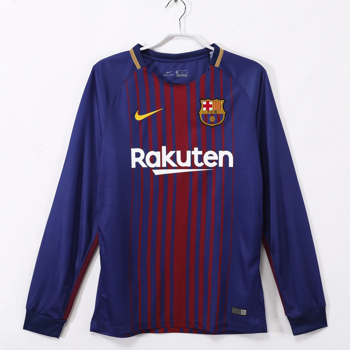 Barcellona 2017/18 Maglia Home Manica Lunga Retro Blaugrana