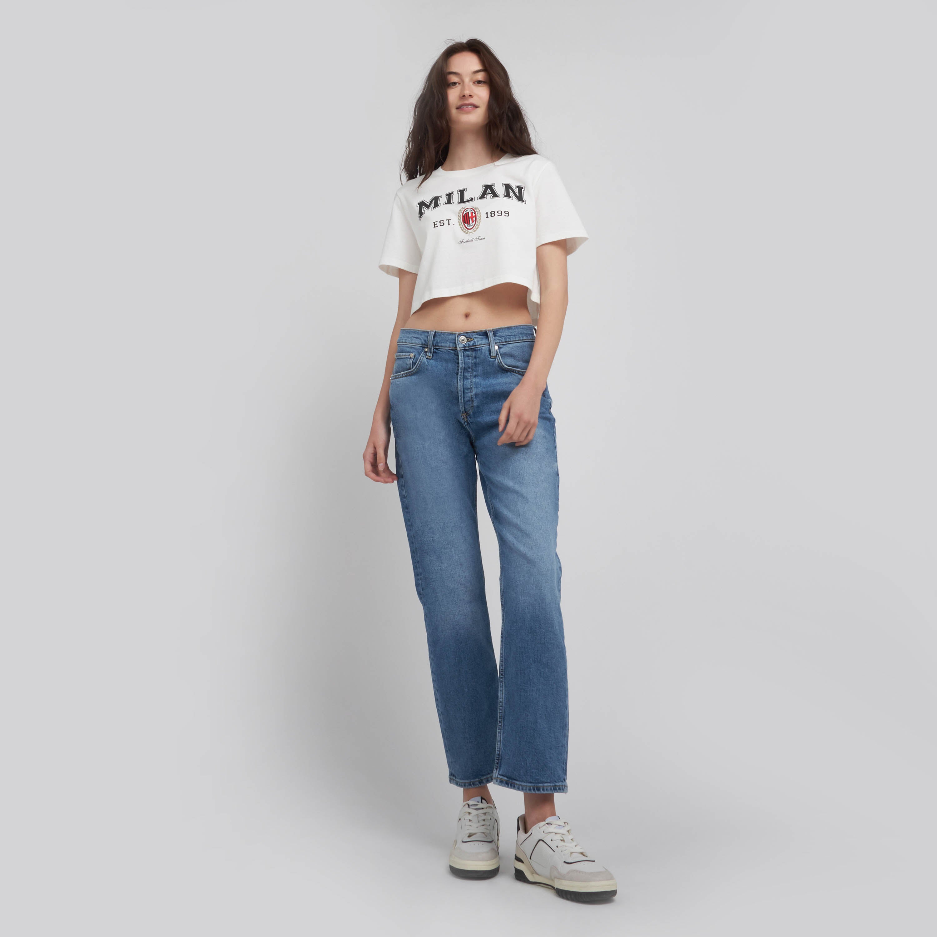 AC Milan College Collection Crop Top Donna Maglia Cotone