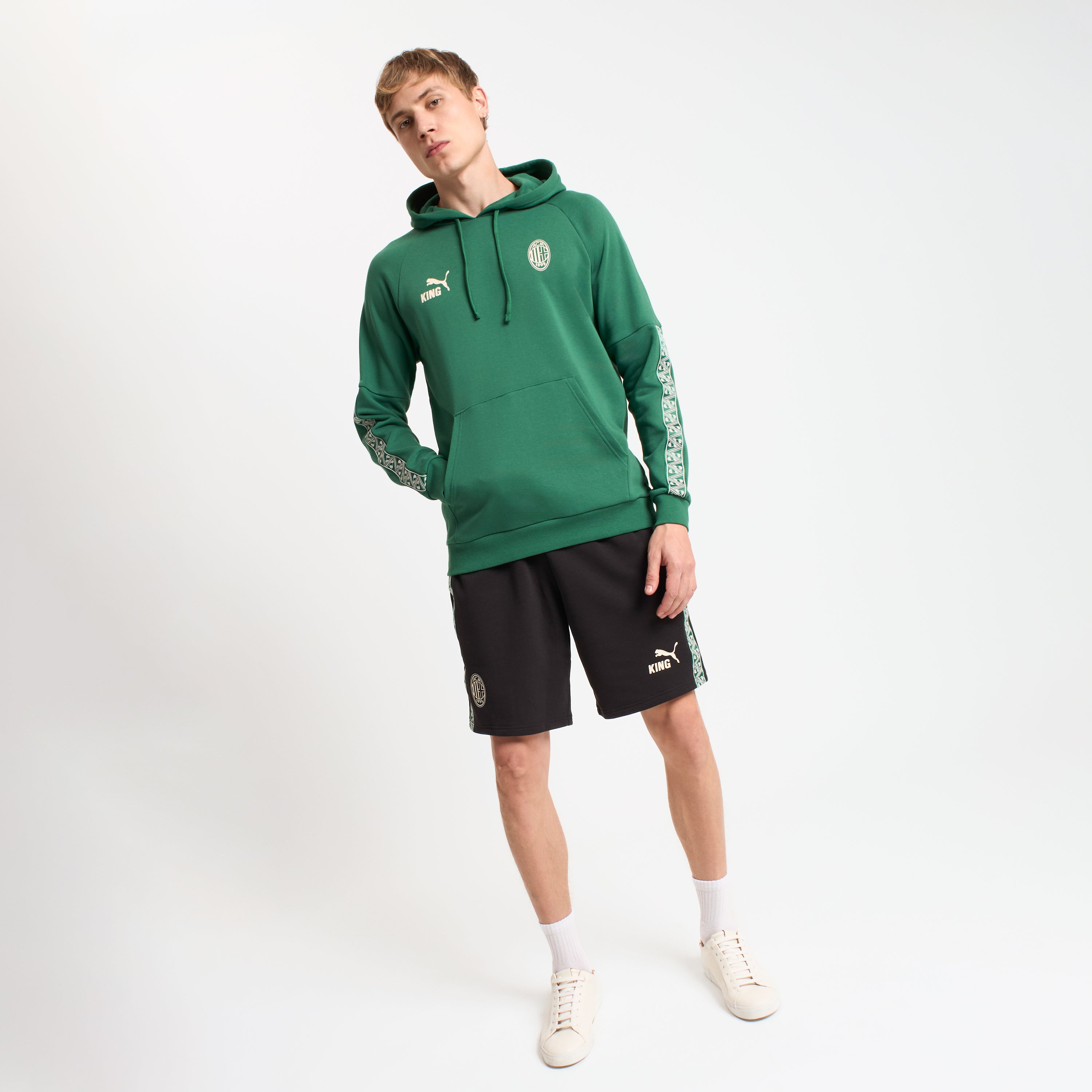 AC Milan King felpa cappuccio uomo verde taglia M